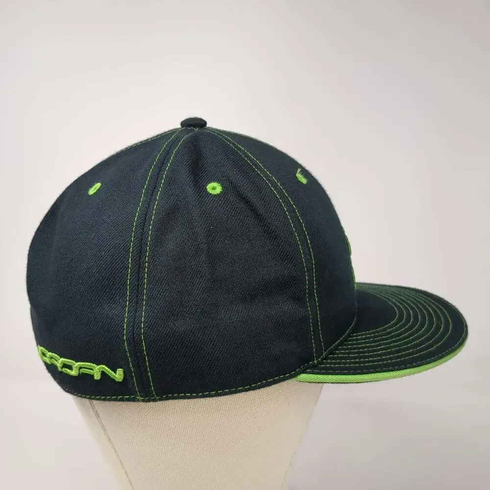 Jordan Baseball Cap Black Green 7 1/8 Fitted Jumpman Logo Contrast Stitch Hat